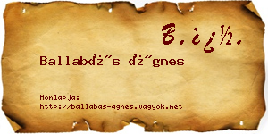 Ballabás Ágnes névjegykártya