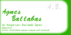 agnes ballabas business card