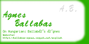 agnes ballabas business card